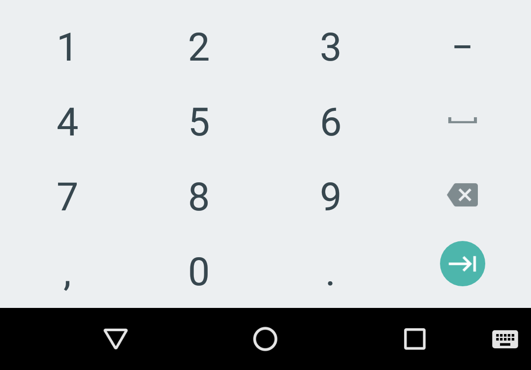 Android NUMERIC keyboard