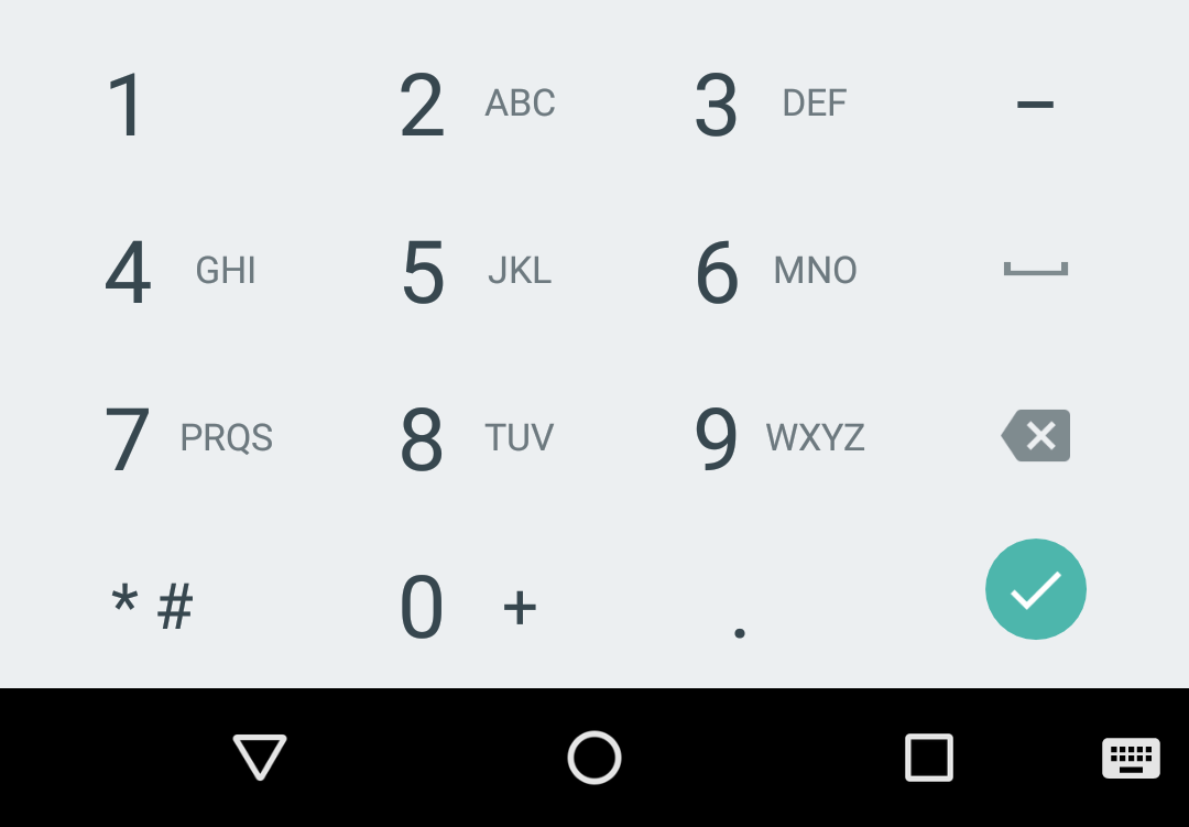 Android PHONE_NUMBER keyboard