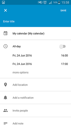 Android agenda event insertion Google Agenda