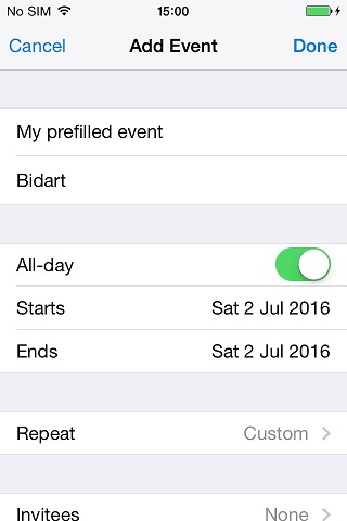 iOS agenda event insertion