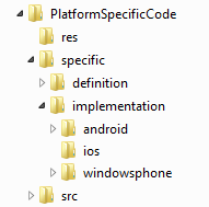 Platform-specific code: custom project structure